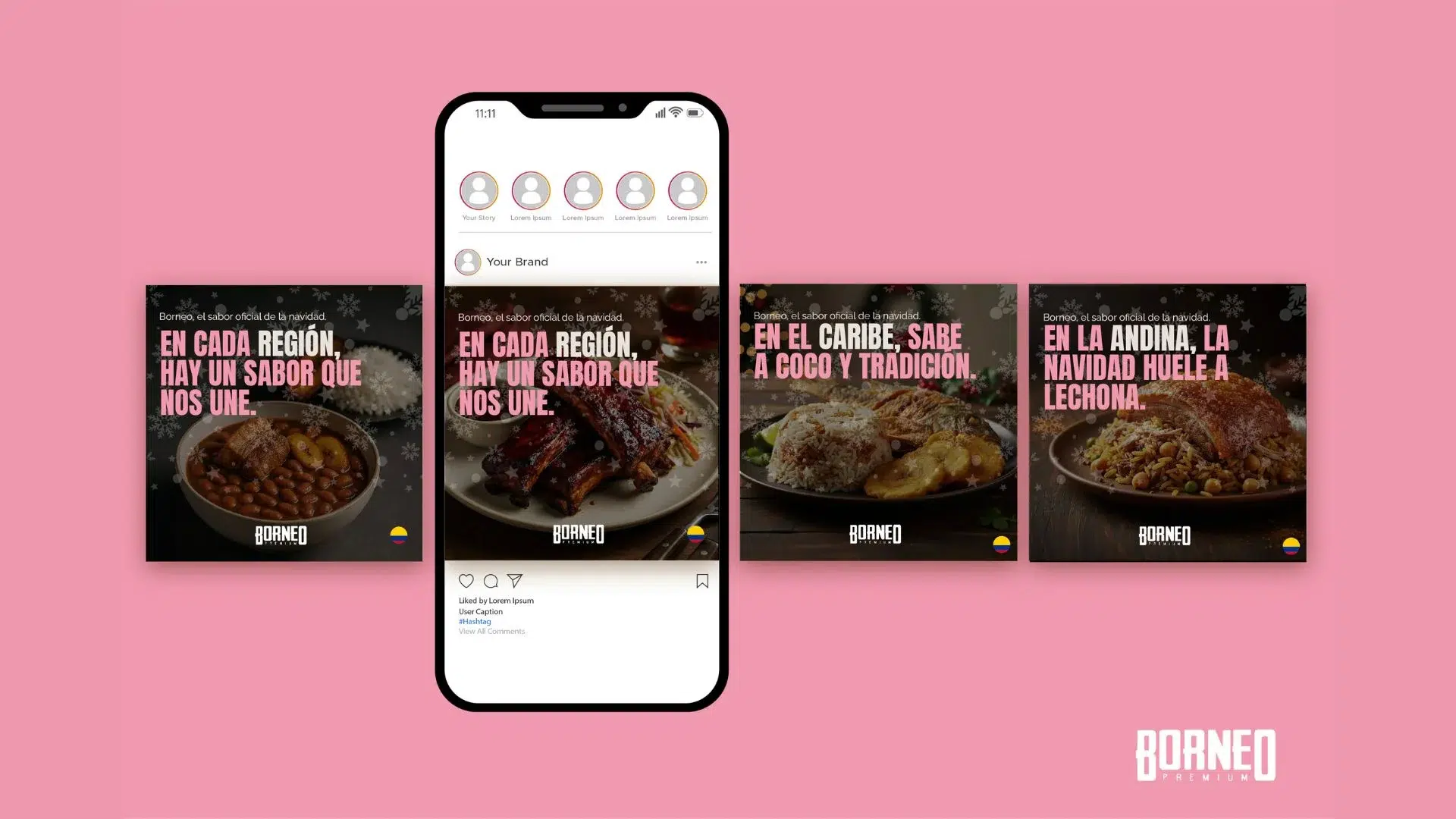 Carrousel post instagram borneo el sabor oficial de la navidad